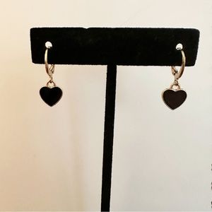 Black+Gold Heart Earrings